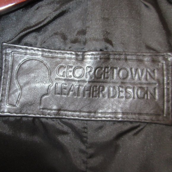 Men's black Leather Coat Sz L - Picture 13 of 15